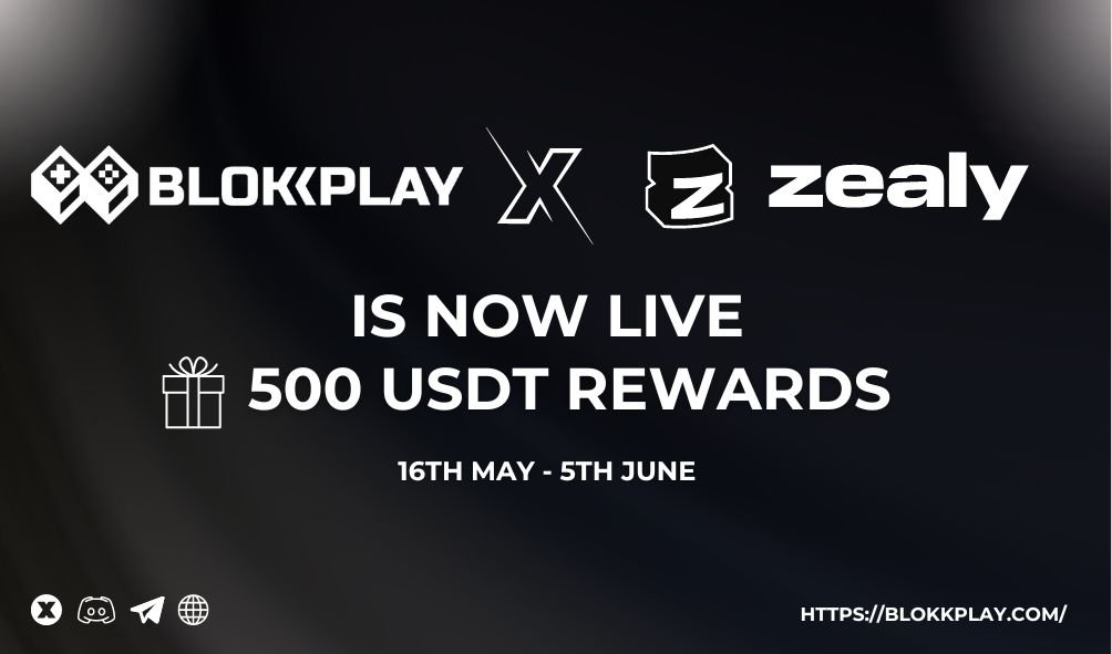 New airdrop: Blokkplay (USDT)
Total Reward: $500 USDT
Rate: ⭐️⭐️⭐️⭐️
Winners: Top 5 & 5 Random
Distribution: 10th June

Airdrop Link: zealy.io/cw/blokkplay/q…

#Airdrop #Airdrops #Airdropinspector #Blokkplay #USDT #ZealyAirdrop #ZealyGiveaway #NewAirdrop #BigAirdrop #Giveaways