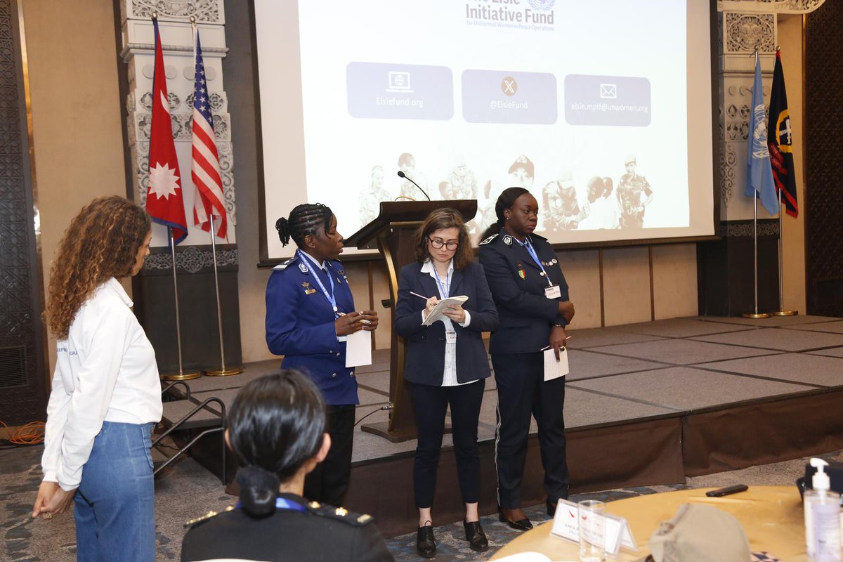 ElsieFund's tweet photo. In the #IPPOS @UNITAR #WPS workshop in 🇳🇵Nepal this week, the EIF proudly shares its contribution to enhancing gender parity in @UNPeacekeeping Operations globally, noting impressive milestones in the EIF-funded projects in National Senegal Police & National Senegal Gendarmerie. https://t.co/p2x0dwG83O