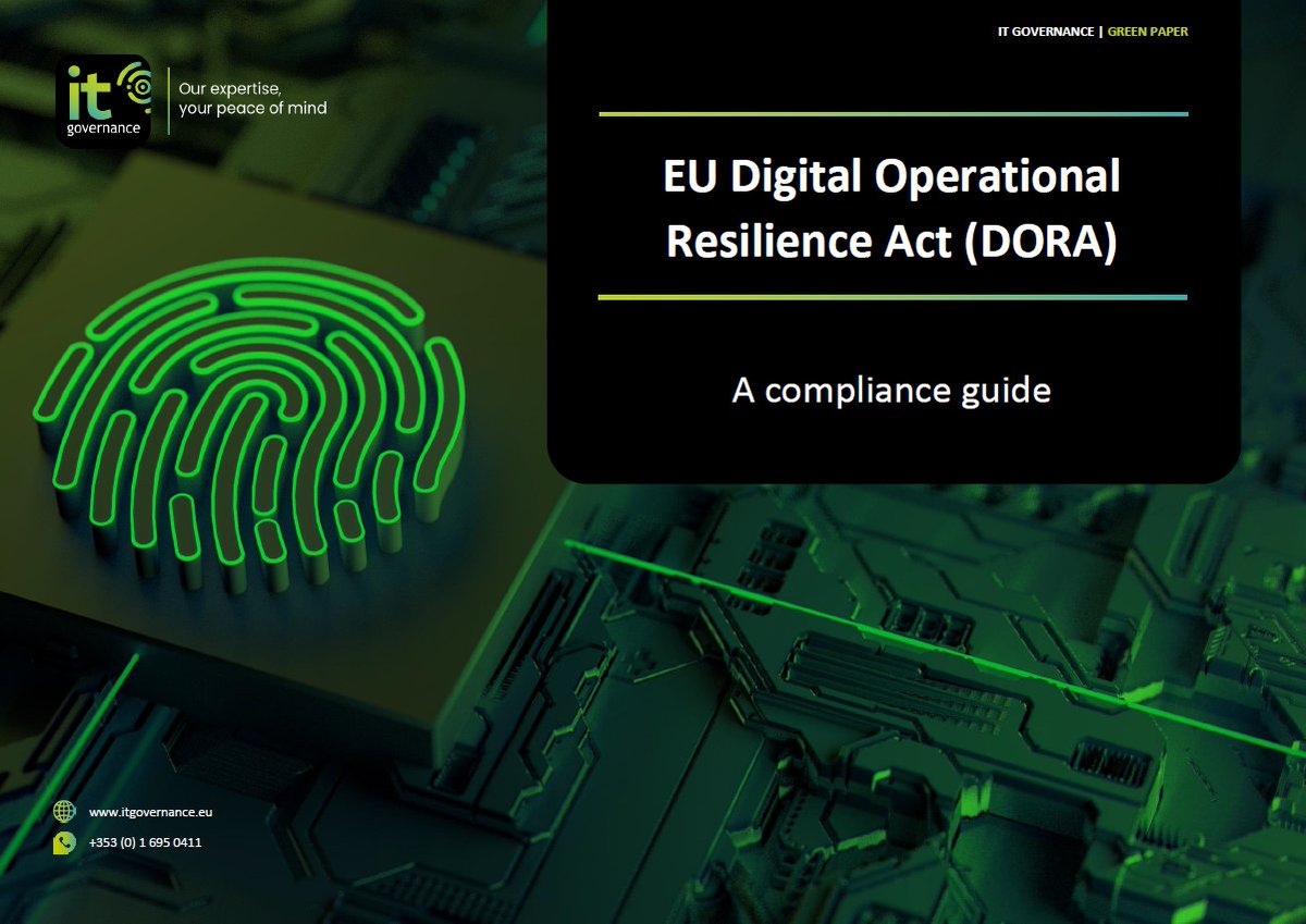 📗 FREE PDF: EU Digital Operational Resilience Act (DORA): A Compliance Guide 📗

Download your copy 👉 ow.ly/WvmS50RFXW4

#FreeGuide #DORACompliance #CyberResilience #EULegislation #DORA