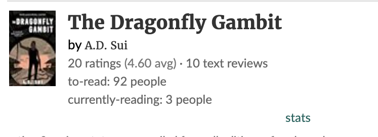 it's been a month since Dragonfly got released!! 😱 it's been ✨so✨ lovely to hear that people are enjoying my little rage-filled novella! if you read Dragonfly and enjoyed it (or not), please consider leaving a rating or review on goodreads (they're the devil, i know).