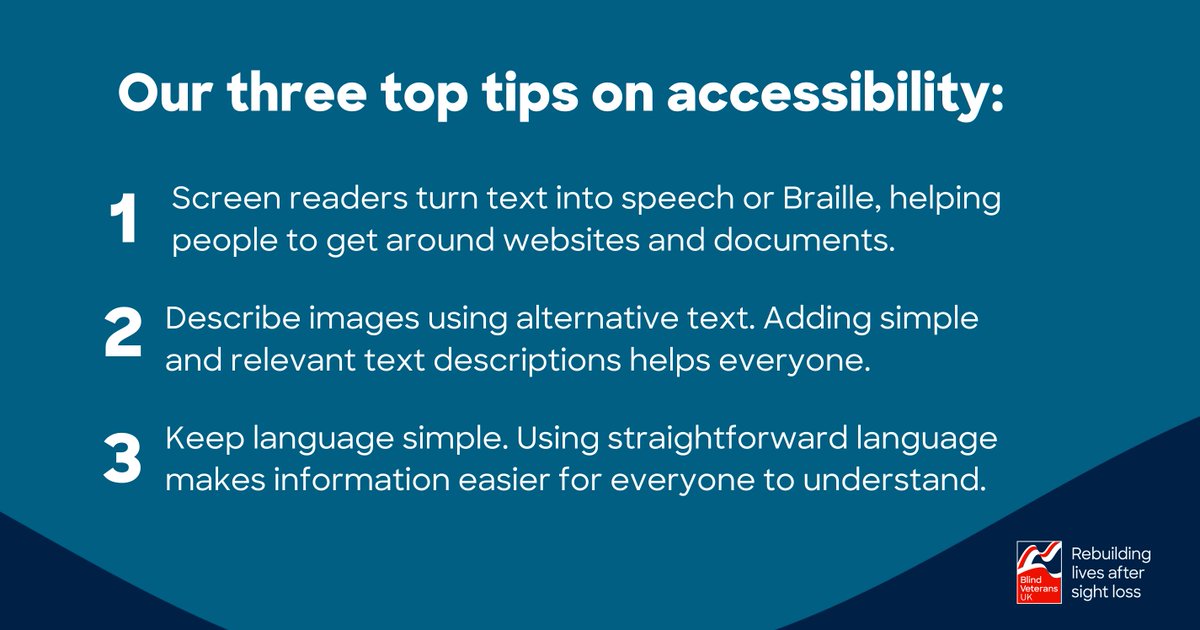 On #GlobalAccessibilityAwarenessDay, we're highlighting the importance of inclusive digital design for blind veterans who rely on digital tools daily. Accessibility isn't a luxury; it's essential for independence online. Here are our top three tips for ensuring accessibility.