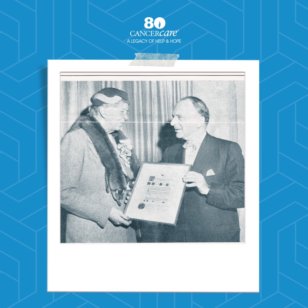 #TBT: Eleanor Roosevelt received 'The Greatest Volunteer in the World Award' at CancerCare's 6th Annual Luncheon in 1958. Join us as we celebrate 80 years of providing emotional, practical & financial support to people impacted by cancer! cancercare.org/80 #CancerCare80
