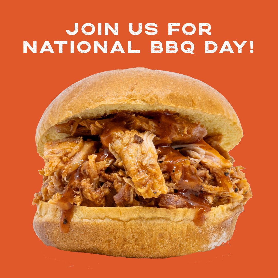 Today is the day! Join us for National BBQ Day at 4 Rivers. We will be offering $5 pulled pork or pulled chicken sandwiches (one per person) on May 16th only. To celebrate, we are giving away a 4R prize pack. Tag a friend in the comments below today to be randomly entered. 🎉