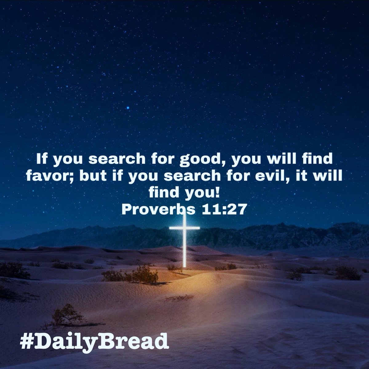 If you search for good, you will find favor; but if you search for evil, it will find you!! #Proverbs 11:27 #DailyBread #GodsPlan #SearchForGood #GodsFavor #SpeakLife