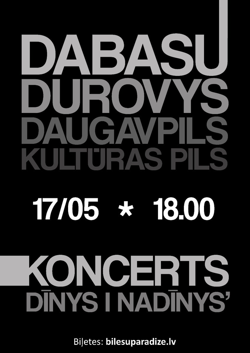 Jau reit!

bilesuparadize.lv/lv/event/137115