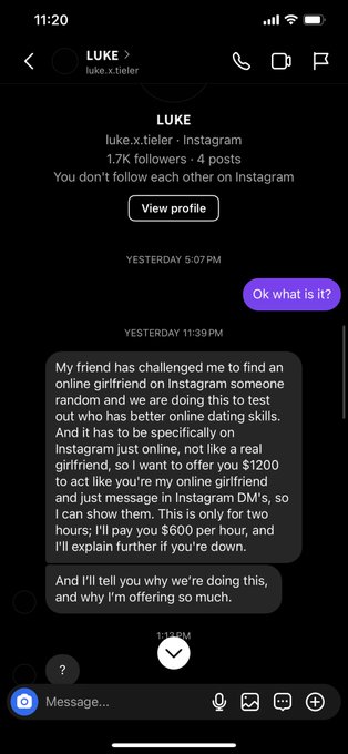 So apparently this is some new way to scam us I guess?  Told this guy no. But his practice he speaks<a href="/tag/womensstrike2024"class="tags"><span>#womensstrike2024</span></a>