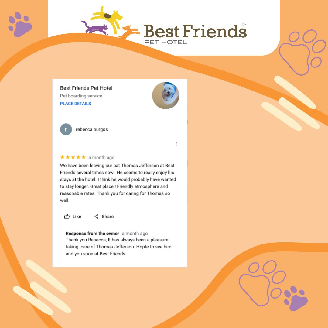Another purr-fect review from one of our satisfied fur parents! 🐾🐱

#HappyCustomers #BestFriendsPetCare