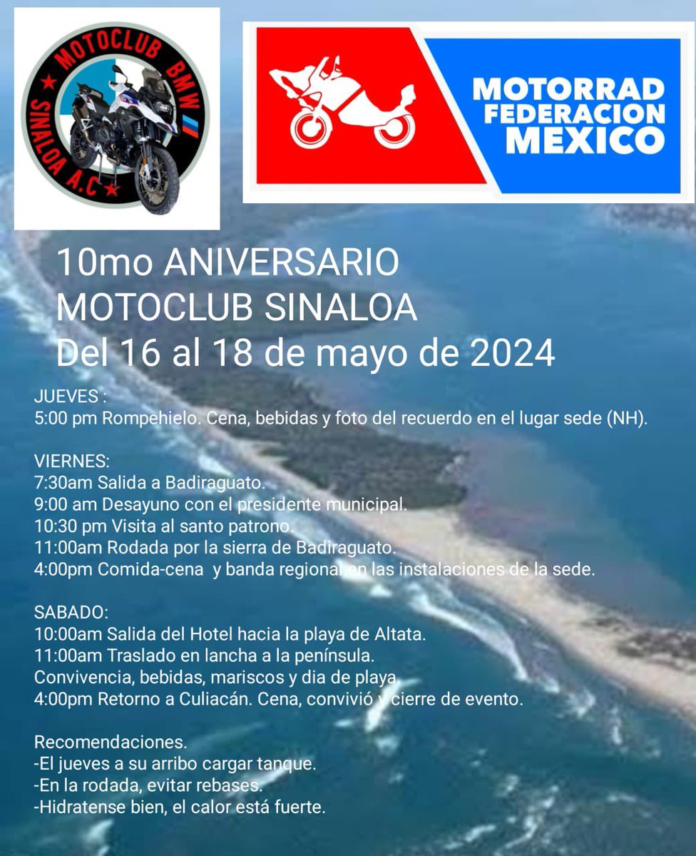 motofedmex's tweet photo. Un evento muy esperado por el décimo aniversario de nuestros amigos de BMW MotoClub Sinaloa AC https://t.co/1TB9EDpvrf