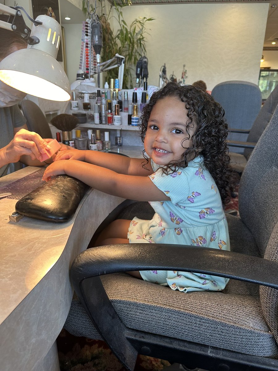 flyinthegs's tweet photo. Someone is getting her first real manicure and pedicure. She’s fix’n to be the flower girl in a wedding this weekend!💅❤️❤️ https://t.co/P7wY2FlUbn