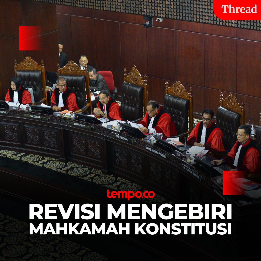 Duhhh revisi, revisi terus kayak skripsian aja deh…😤 Pemerintah dan DPR menyepakati revisi keempat Undang-Undang MK🏛️ Bagaimana hasil revisi undang-undang MK? Pihak mana yang diuntungkan?🤷‍♀️ #TempoThread