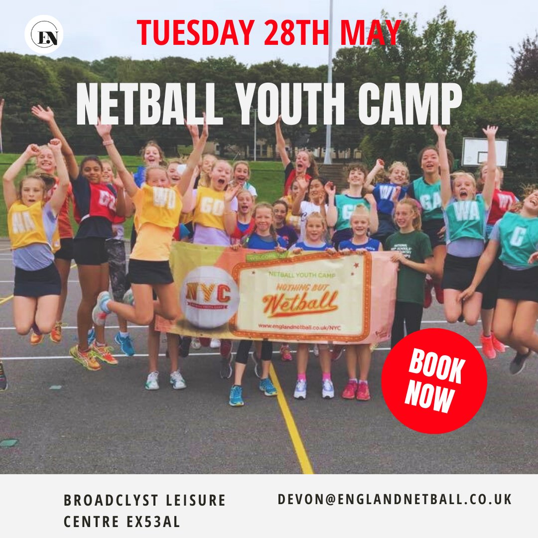 May half term camp booking now open engage.englandnetball.co.uk//SessionFinder…
