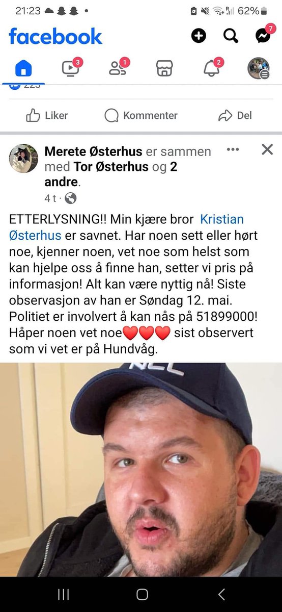 Anja Lindtner (@anjalindtner) on Twitter photo Kristian ble sist observert på Hundvåg, er det noen som har sett ham eller har informasjon kan de kontakte politiet på 51899000 Kristian ble sist observert på Hundvåg, er det noen som har sett ham eller har informasjon kan de kontakte politiet på 51899000