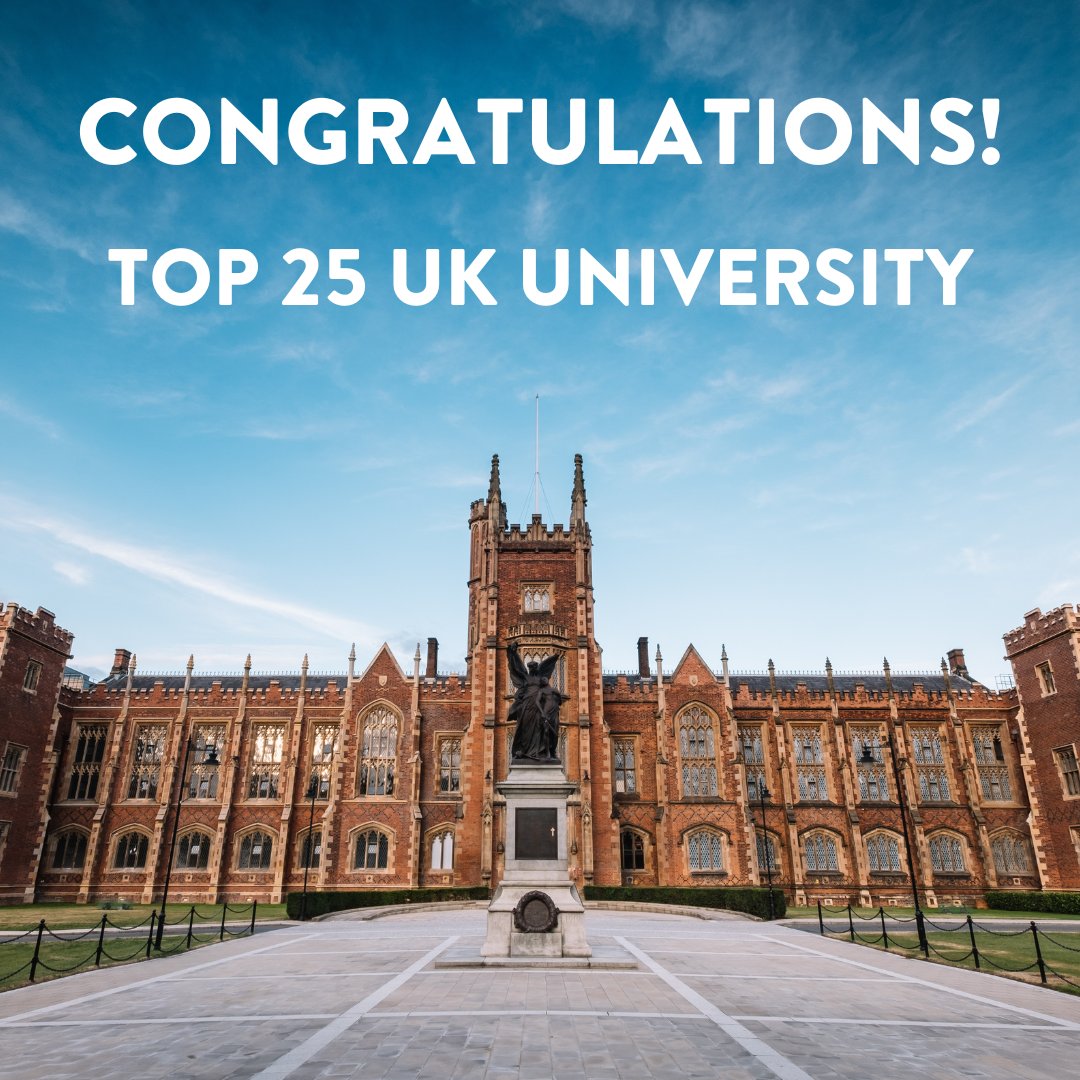 QUBelfast's tweet image. Congratulations to all of our incredible @QUBstaff and students. Thanks to you we have been ranked in the top 25 of UK universities in the @compuniguide. 

28 of our subjects are also in the top 20 with #Agriculture and #Forestry gaining the top spot, and #SocialWork,…