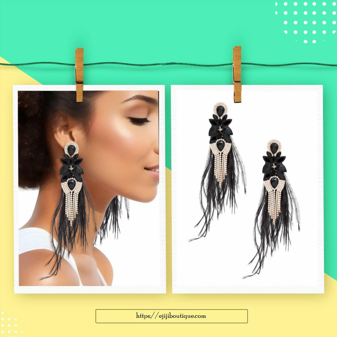 EjijiBoutique's tweet image. Black Feather Earrings ejijiboutique.com 
 #FashionAccessory #EJIJIBoutique