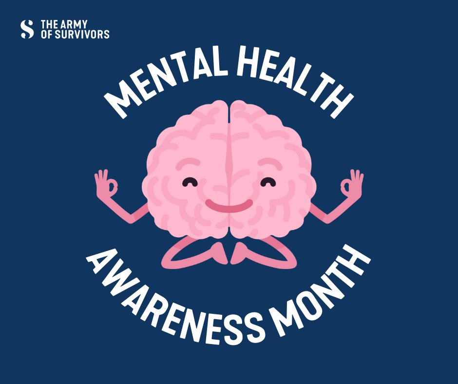 Happy #MentalHealthAwarenessMonth! 🧠 This month we urge the TAOS community of athletes, who feel comfortable, to reach out to loved ones and share the resources you know of. #MentalHealthAwarenessMonth #MentalHealthMatters #LoveYourBrain #TheArmyofSurvivors #TAOS