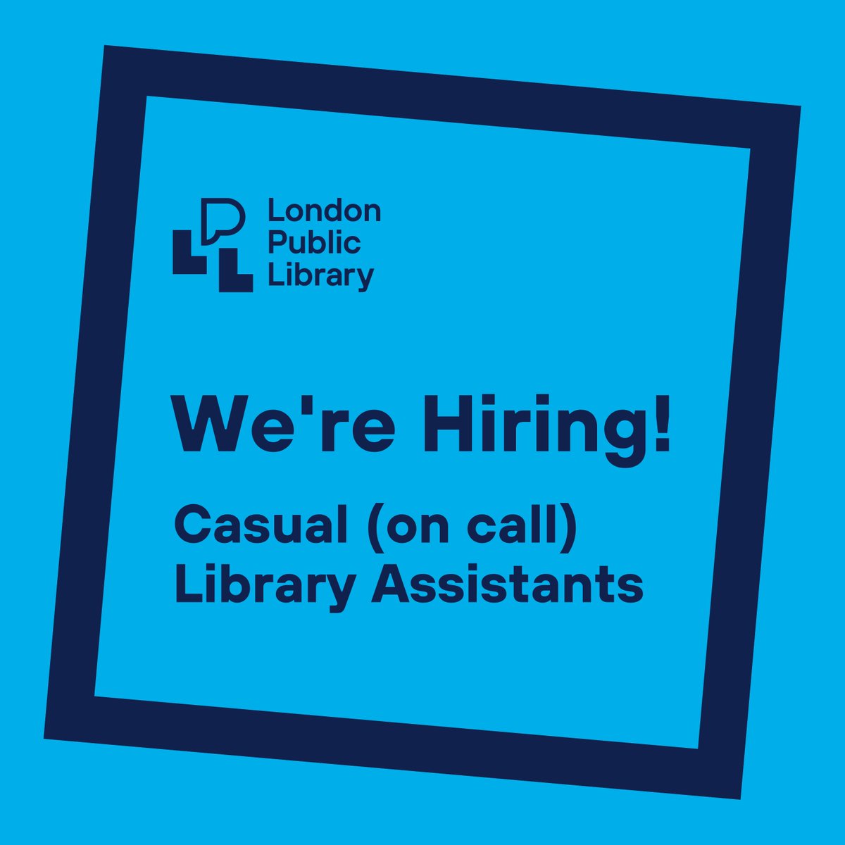 We're hiring Casual (on call) Library Assistants. Learn more and apply here: lpl.ca/casual-call-li…
