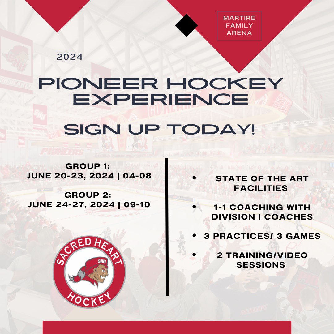 🚨🚨🚨Time is running out! Secure your spot in the 3rd annual Pioneer Hockey Experience today! Register here: pioneerhockeyexperience.com/?fbclid=PAZXh0… #weareshu