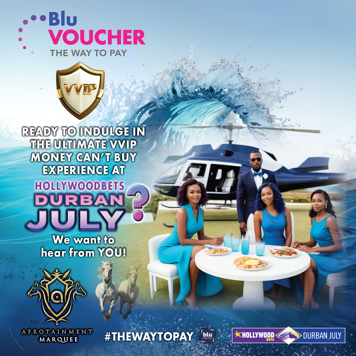 Ready to indulge in the ultimate VIP experience at Hollywoodbets Durban July with @DJTira? We want to hear from YOU! Tell us in the comments why you'd love to win this incredible prize package, including: 2 x return flights and transfers from King Shaka International Airport A