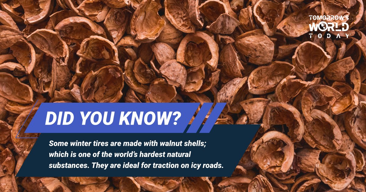 🔍 Did you know? Winter tires are made with walnut shells! 🌰 ➡️ Don't miss 'Road Rubber' on May 18th at 10am EST on Science Channel.
