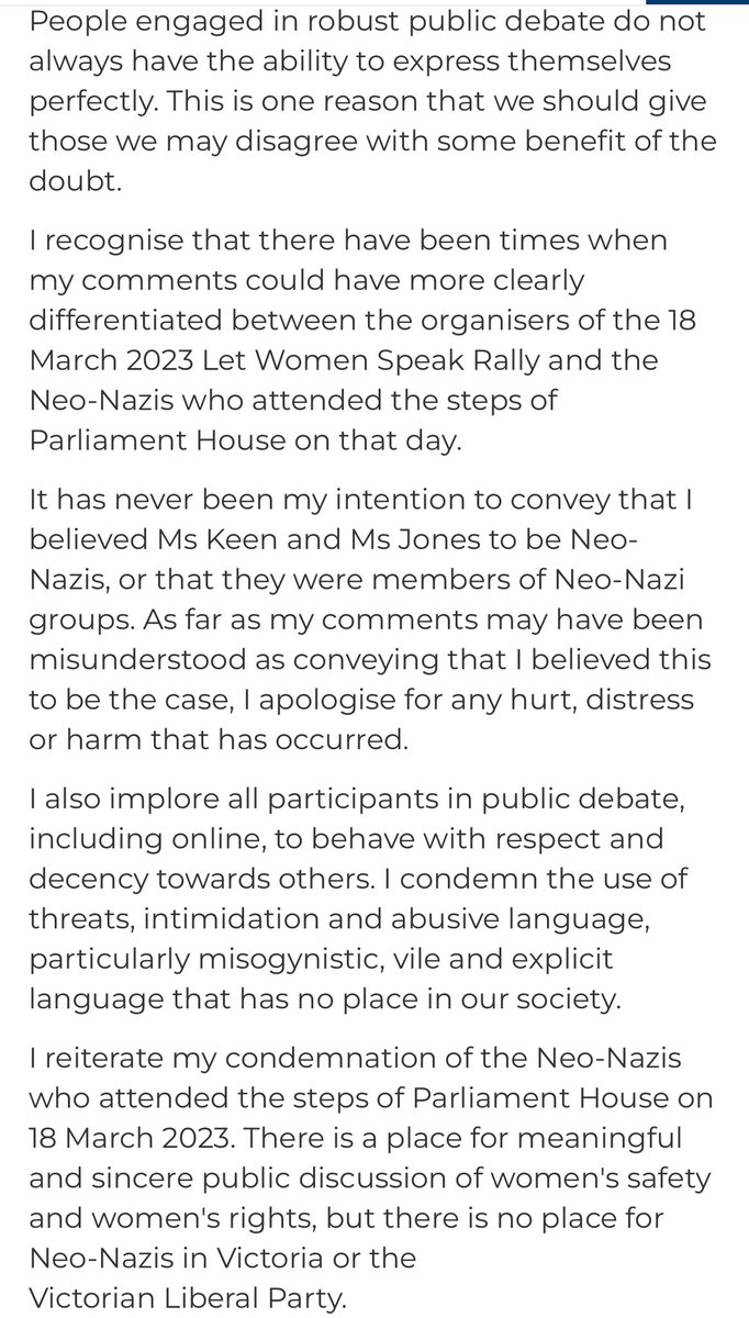 JOHN PESUTTO STATEMENT IS UP: “I have never believed or intended to assert that Kellie-Jay Keen and Angela Jones are Neo-Nazis. It is also now clear from public statements made by Ms Keen and Ms Jones that they share my belief that Nazism is odious and contemptible.”