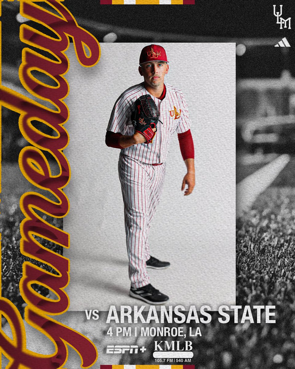 ULM_BSB's tweet image. 𝐅𝐨𝐫 𝐭𝐡𝐞 𝟓𝟓𝐭𝐡 𝐚𝐧𝐝 𝐟𝐢𝐧𝐚𝐥 𝐭𝐢𝐦𝐞, 𝐇𝐚𝐩𝐩𝐲 𝐁𝐚𝐫𝐥𝐨𝐰 𝐃𝐚𝐲  🥲

⚾️🆚 Arkansas State
🕓 4 p.m.
📍 The Lou
📺 ESPN+ espn.com/watch/player/_…
📻 KMLB.com
📊 stats.statbroadcast.com/broadcast/?id=…
🎟 tix.axs.com/2NrXLwAAAAB9RA…

#GotYourSix | #SunBeltBSB