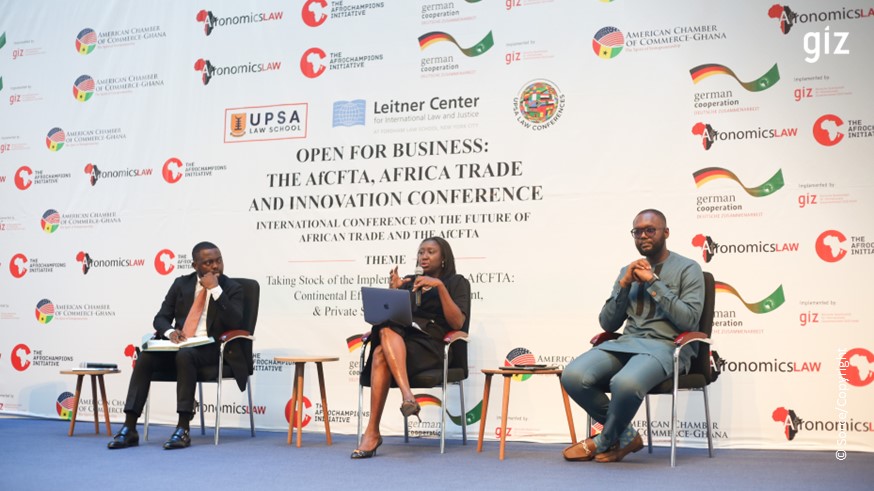 GIZAfricanUnion's tweet photo. #HappeningNow 
The International Conference on the Future of #AfricanTrade &amp; the #AfCFTA in Accra🇬🇭 

We're delving deeper into the implementation challenges &amp; protocols of the #AfCFTA.
@UPSALawSchool https://t.co/Ab0QfyIzuR