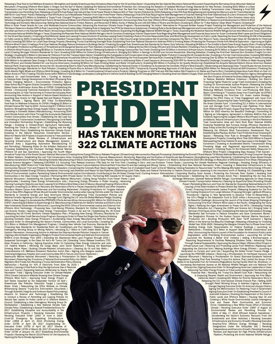 HUGE: @POTUS has done more for climate action than ANY other US president. See for yourself 💁‍♀️