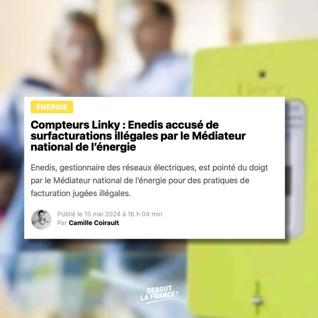 Scandaleux ! Le Médiateur national de l’énergie a publié un rapport accablant qui dénonce des surfacturations d’Enedis imposées aux ménages, souvent liées aux compteurs Linky ! Ces surfacturations ont augmentées de 64 % en un an. Un exemple typique des pratiques auxquelles se