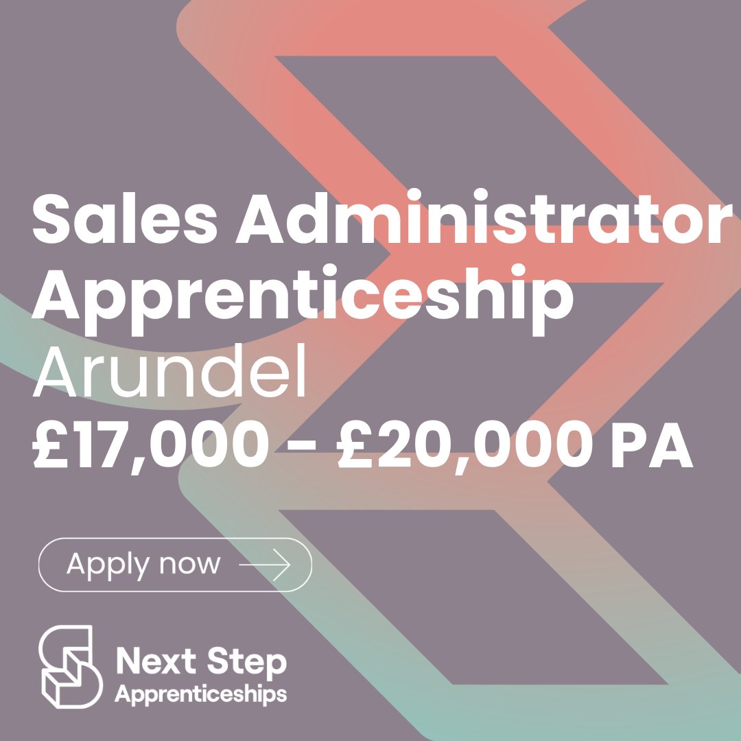 SALES ADMINISTRATOR APPRENTICESHIP - £17,000 - £20,000 PA - ARUNDEL

Apply now - nextstepapprenticeships.co.uk/jobs/sales-adm…

#SalesAdministrator #NextStepApprenticeships #Arundel