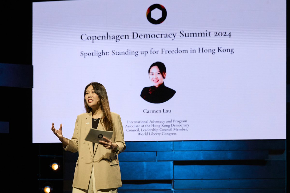 Spoke for myself, my colleagues and the 1846 political prisoners in Hong Kong at #CDS2024. Freedom comes at a cost, but Hong Kongers never back down even though the community is now separated across the globe. Thanks @jonasPplesner and @AoDemocracies for having me.