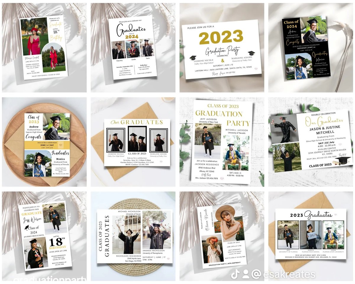 ✨️15% OFF SALE on all items✨️
Graduation is fast approaching! Check out my Etsy Shop ⬇️ for all available graduation invitations. Editable invitations for all graduates. Print or share digitally!
esakreates.etsy.com/?section_id=40…