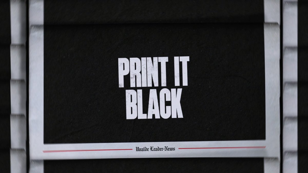 .@ABC announces documentary 'Print It Black' on local newspaper's response to Robb Elementary shooting to premiere Friday, May 24 on @ABCNewsLive and @hulu. Watch the Trailer: bit.ly/3ywOCp9