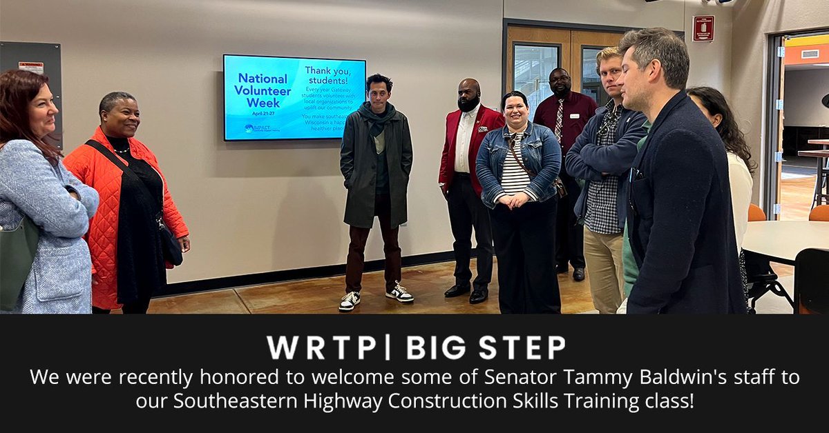 ✨ WRTP | BIG STEP recently welcomed some of @tammybaldwin’s staff to our Southeastern Highway #Construction Skills Training (HCST) class! The delegation excitedly learned about our #apprenticeship readiness programs 🚧 Read more on our website: 🔗 wrtp.org/blogs/senator-…