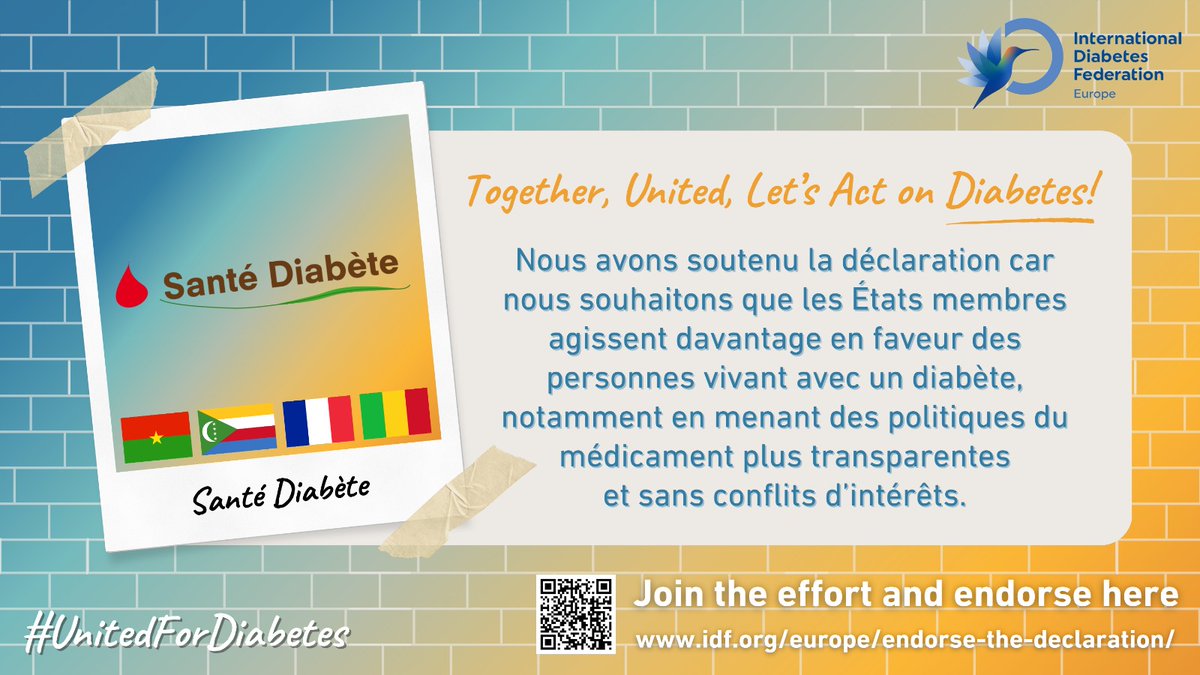 🙏We thank @ONGSantDiabte for their endorsement and for sharing their reasons for supporting the declaration. 📷As part of our #campaign, we are asking our community to share what changes they wish to see to improve the lives of people living with diabetes and those at risk.