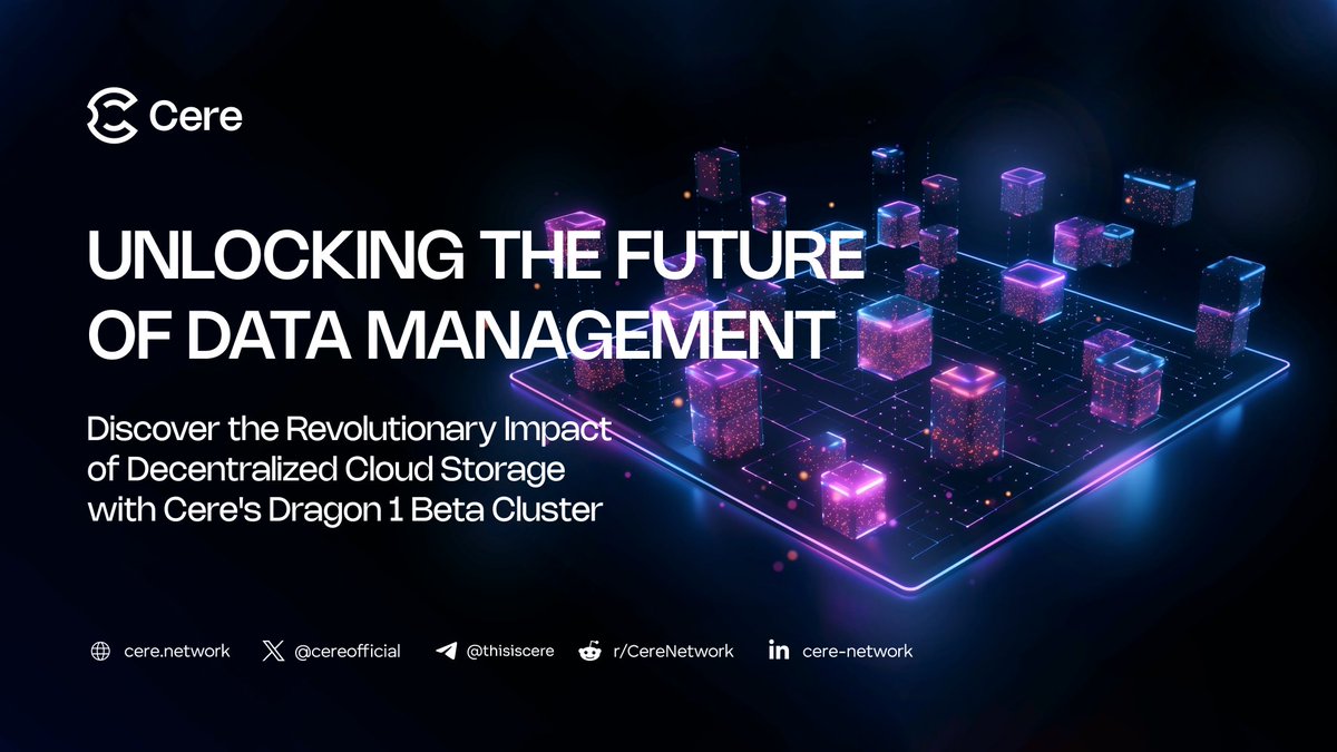 🌐 Discover how Cere's Dragon 1 Beta Cluster and Protocol are transforming data management! Learn about the benefits of decentralized cloud storage and our innovative approach to data sovereignty. Read more here:  bit.ly/3yophhl #Cere #Dragon1 #CloudStorage