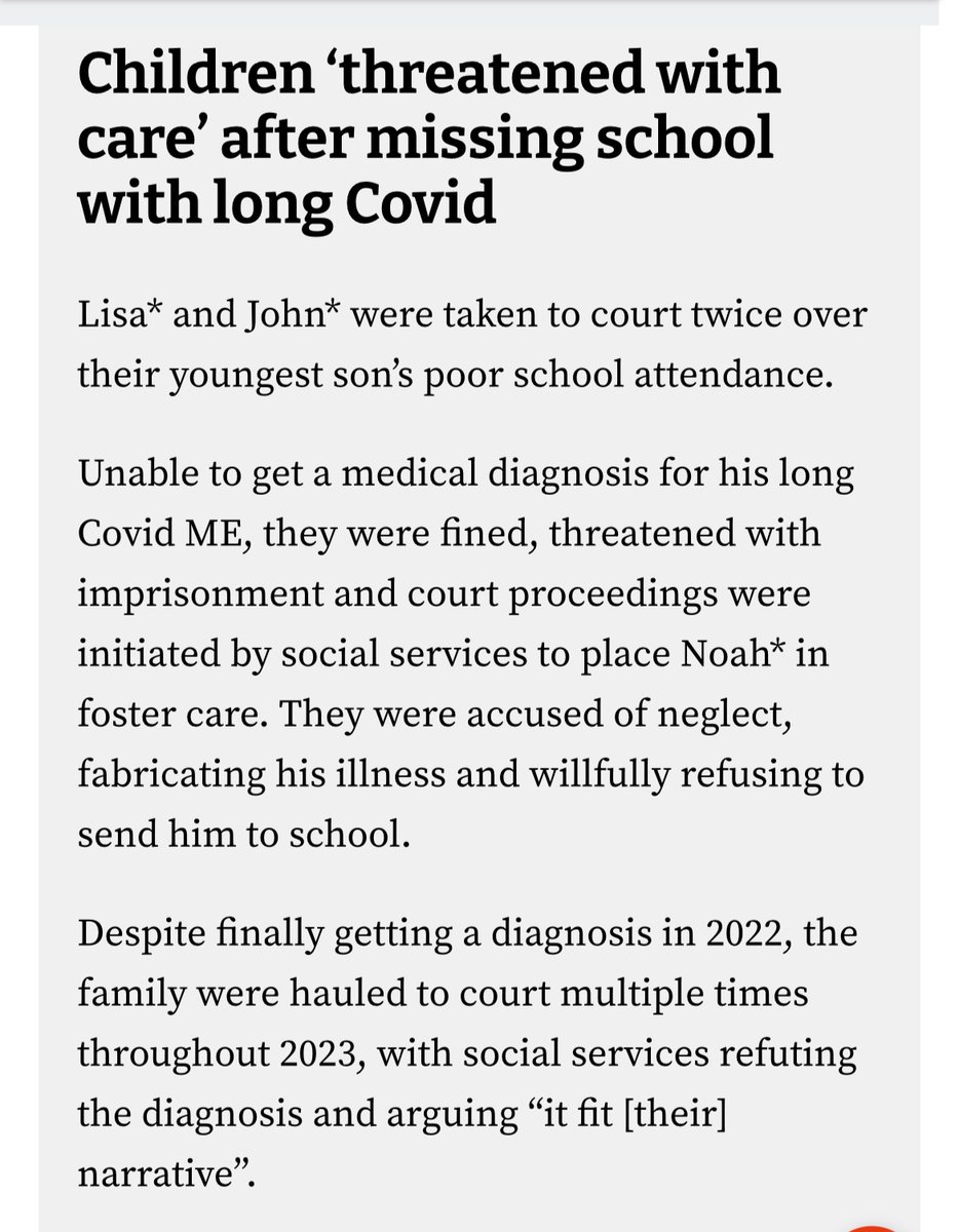 This is what happens when the government & media tell you that “Covid is mild in kids”. 
They prosecute & threaten desperate families who don’t fit that narrative so they don’t expose the lie. @carolvorders 
@bphillipsonMP 
@Rachel_deSouza 
@LongCovidKids 
inews.co.uk/news/parents-c…