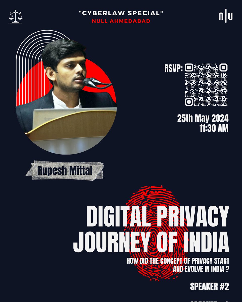 India's Digital Privacy Journey: Past, Present & Future 🇮🇳

Join @cyberjagrithi at Null Ahmedabad to explore how privacy rights have evolved in India & their impact on cybersecurity professionals. 

RSVP: null.community/event_sessions…
@null0x00 #nullahm

#DigitalRights #dataprotection