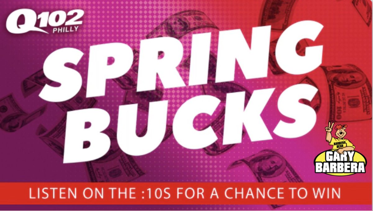 We have your chances at $1000 SPRING BUCKS all day today! Thx @BarberaAutoland!!😄 Tune in on @iHeartRadio q102.iheart.com/contests/win-1…