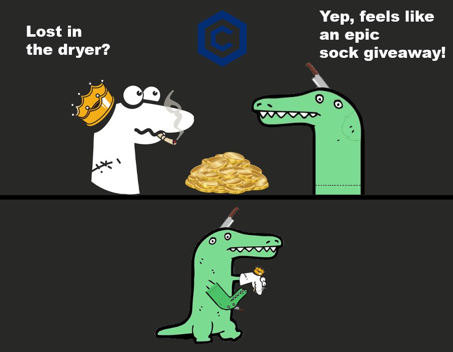 Dirty Sockers.cro (@dirty_sockers) on Twitter photo Get ready for a wild GIVEAWAY that'll leave you in stitches! 🧦🐊🔪
💰 7,500,000 $STAB
3 winners 🏆 - 72h time ⏳
To enter:
❤️&🔁
✅Follow both <a href="/croc_with_knife/">crocw/knife</a> & <a href="/dirty_sockers/">Dirty Sockers.cro</a>
👥Tag 3 friends 👥 Get ready for a wild GIVEAWAY that'll leave you in stitches! 🧦🐊🔪
💰 7,500,000 $STAB
3 winners 🏆 - 72h time ⏳
To enter:
❤️&🔁
✅Follow both <a href="/croc_with_knife/">crocw/knife</a> & <a href="/dirty_sockers/">Dirty Sockers.cro</a>
👥Tag 3 friends 👥