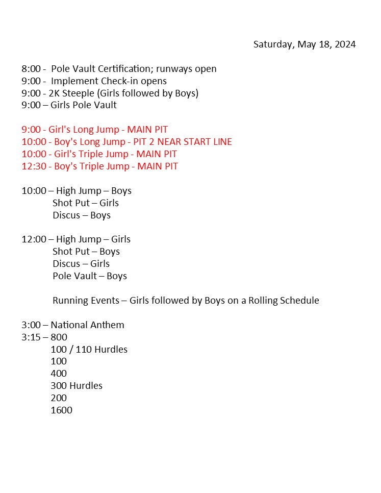 TTFCA (@ttfca) on Twitter photo BREAKING:
LJ & TJ Time Changes at 8th Annual TTFCA MEET OF CHAMPIONS
txtfmeetofchampions.org
Only what's highlighted in RED on Saturday are affected.
<a href="/TXMileSplit/">Texas MileSplit</a> <a href="/AngryHalfMiler/">Coach SWERV M.Ed. R.A.A</a> <a href="/TexasTrackDad/">Vance Johnson-TexasTrackDad Podcast 🎙</a> <a href="/coach_dolce/">Ychlindria Spears Dolce</a> <a href="/jrichardsNORTH/">Coach Richards</a> <a href="/talex334/">Coach A</a> <a href="/JUMPSmartTexas/">J.U.M.P. Smart Texas</a> <a href="/jlelites/">jumpland</a> <a href="/EnninSamantha/">SamanthaEnnin</a> BREAKING:
LJ & TJ Time Changes at 8th Annual TTFCA MEET OF CHAMPIONS
txtfmeetofchampions.org
Only what's highlighted in RED on Saturday are affected.
<a href="/TXMileSplit/">Texas MileSplit</a> <a href="/AngryHalfMiler/">Coach SWERV M.Ed. R.A.A</a> <a href="/TexasTrackDad/">Vance Johnson-TexasTrackDad Podcast 🎙</a> <a href="/coach_dolce/">Ychlindria Spears Dolce</a> <a href="/jrichardsNORTH/">Coach Richards</a> <a href="/talex334/">Coach A</a> <a href="/JUMPSmartTexas/">J.U.M.P. Smart Texas</a> <a href="/jlelites/">jumpland</a> <a href="/EnninSamantha/">SamanthaEnnin</a>