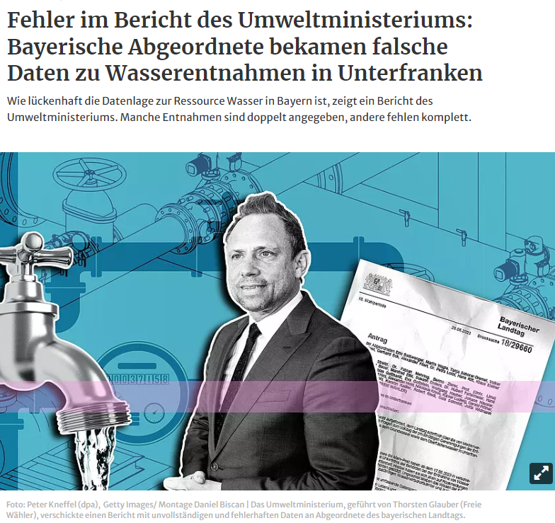 Das ist doch unglaublich, was in dem Bericht aus dem Umweltministerium alles vergessen wurde! #Wasser #Wasserentnahme #Unterfranken #München #Datenjournalismus mainpost.de/11493143