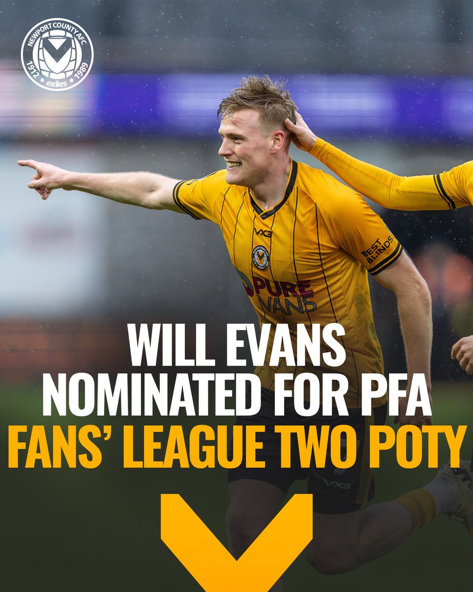 A magnificent season 🤩 Will Evans has been nominated for @PFA League Two Fans’ Player of the Year 👏 Find out more and cast your vote 👉 shorturl.at/lCHV9 #NCAFC