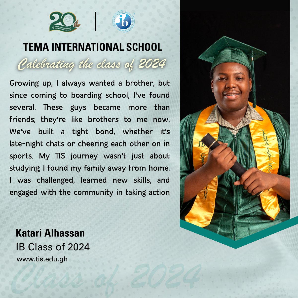 Celebrating the Class of 2024!!!

Congratulations Katari Alhassan. 🥳🎓👩‍🎓🍾

#ibworldschool #tisalumni #tisexperience @ibalumni @iborganization #thecreatives #graduation  #ibclassof2024 #tisat20