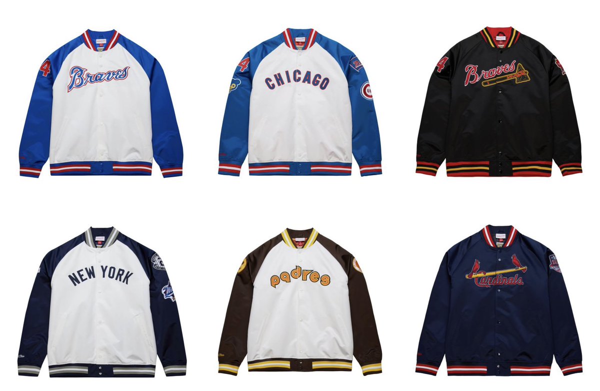 Mitchell and Ness dropped some legendary satin jackets of:

Henry Aaron
Derek Jeter
Ernie Banks
Tony Gwynn
Ozzie Smith

They go hard. You have to click on them to really see how awesome they are

This is an affiliate link to lead you there. $150

#Ad mitchell-and-ness.pxf.io/GmMn52