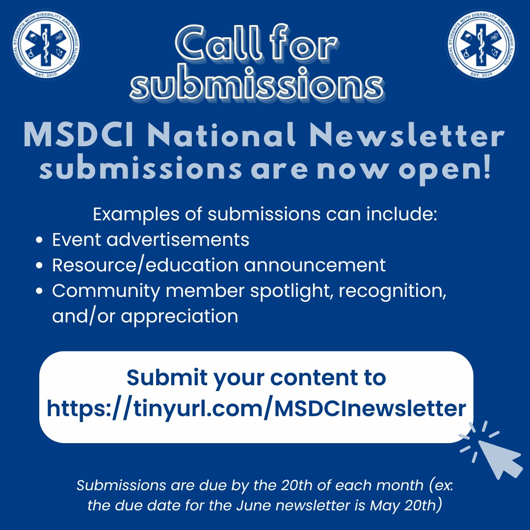 Do you want to be featured in an upcoming MSDCI Newsletter? We are open to submissions including (but not limited to): ⭐️Event announcements/advertisements ⭐️Resource/education announcement ⭐️Community member spotlight and/or appreciation Submit here➡️tinyurl.com/MSDCInewsletter