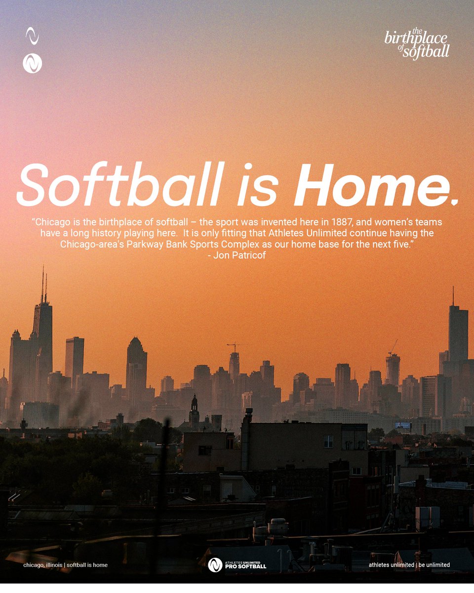 Chicago, softball is home 🏡 On the heels of our 5-year lease extension at Parkway Bank Sports Complex, we are launching a new campaign entitled “Softball is Home,” narrated by Chicago’s own @SarahSpain. 👉 auprosports.com/softball/chica…