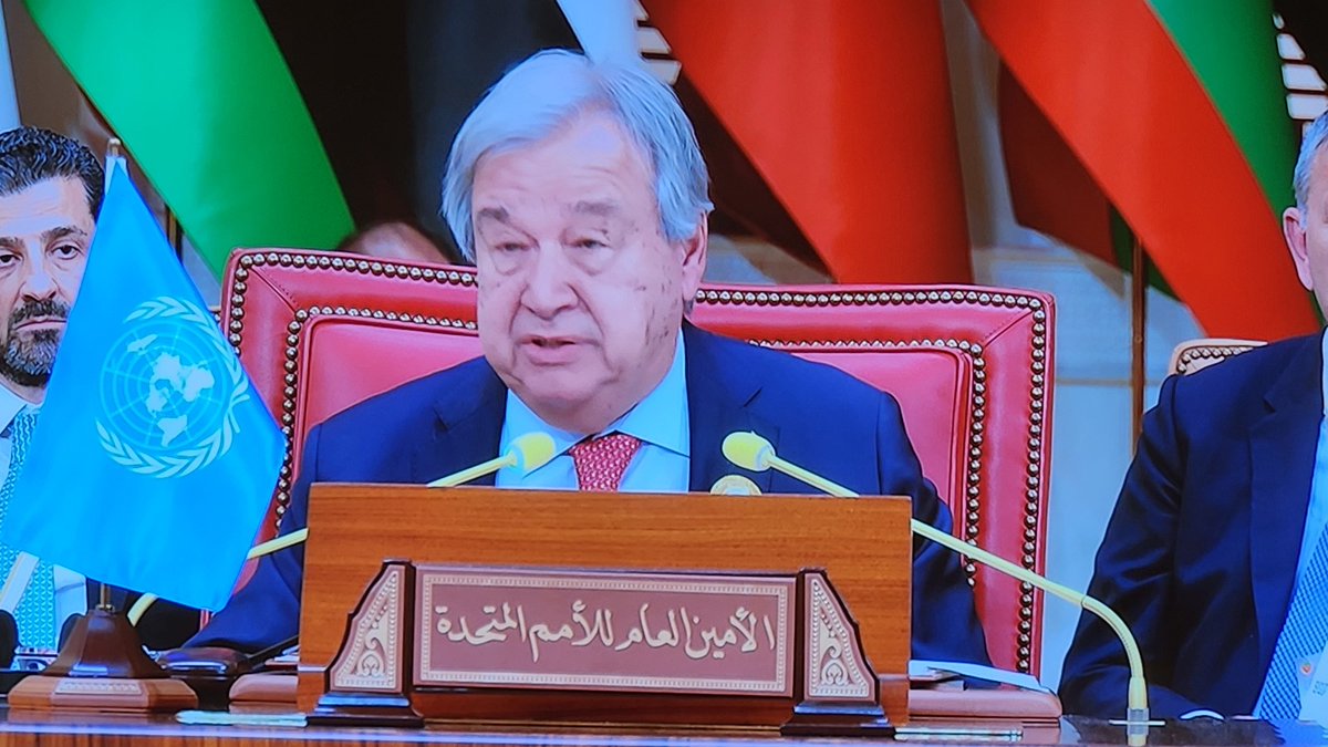 In his address to the @arableague_gs, @antonioguterres urged the international community to intensify its push for peace in #Sudan.

'I pledge the full support of the United Nations.'

Full remarks 👇

un.org/sg/en/content/…