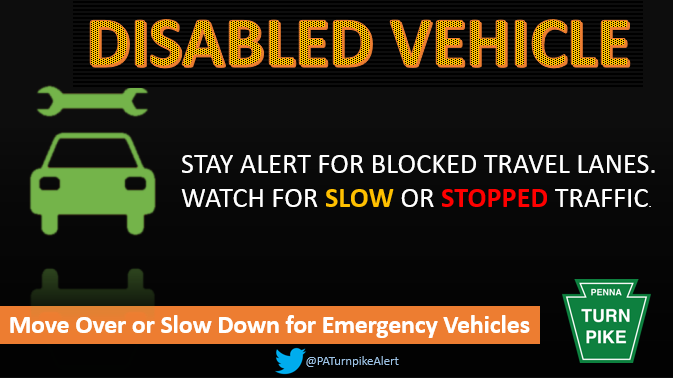 DISABLED VEHICLE - #Paturnpike I-476 north mile 39.5 between Lansdale Exit #31 and Quakertown Exit #44.  The right lane is blocked. Be alert for slow or stopped traffic.
@PA_Turnpike 
@TotalTrafficPHL 
@TotalTrafficABE 
@KYWRadioTraffic