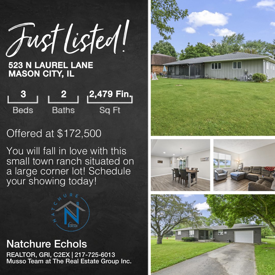 I just listed this gorgeous property, and it's ready to be called home! Contact me today for a private viewing or to learn more about your current home value. #justlisted #realestate #smalltowngem #masoncityil #newtothemarket