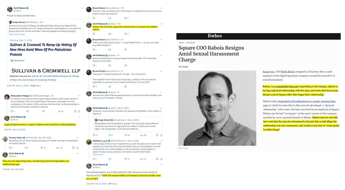 meet Keith Rabois, another case of every Zionist accusation being a confession. Rabois is a top Silicon Valley exec and Zionist fanatic who keeps saying anti-genocide protesters are 'pro-rape' and should be blacklisted

Keith Rabois is an actual rapist, because of course he is